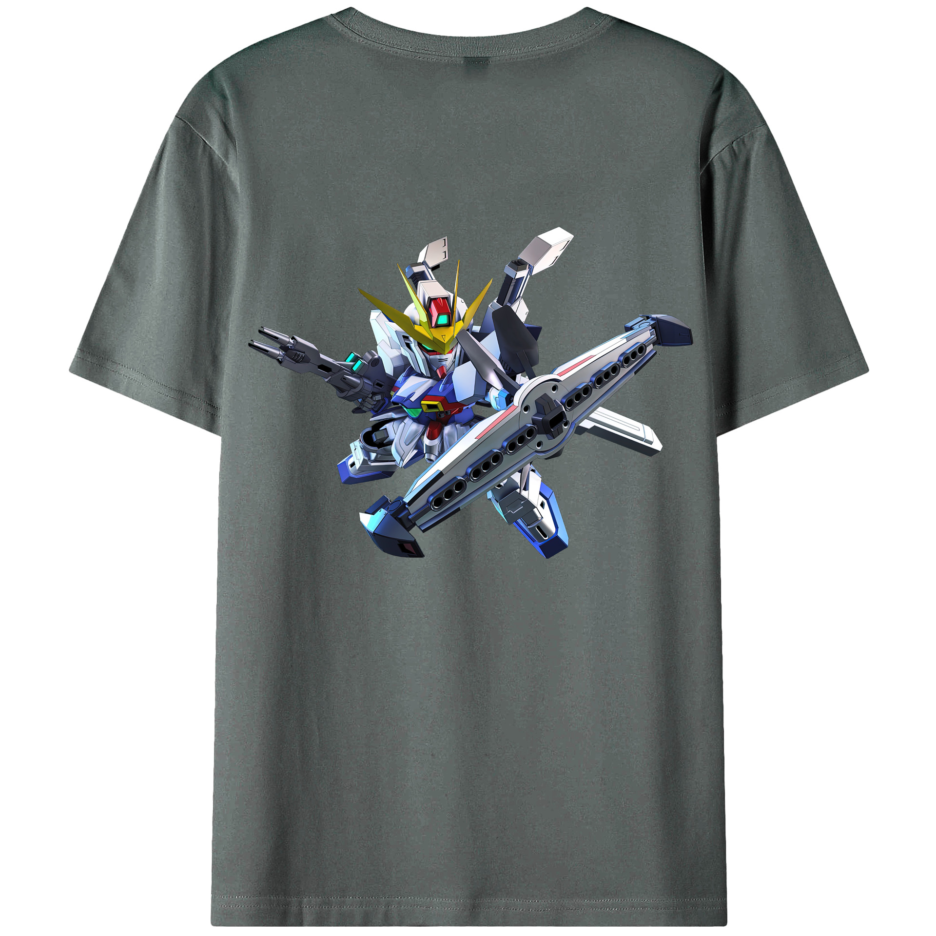 （画像用） 機動戦士ガンダム Mobile Suit Gundam 綿100％半袖Tシャツ（背面プリント）